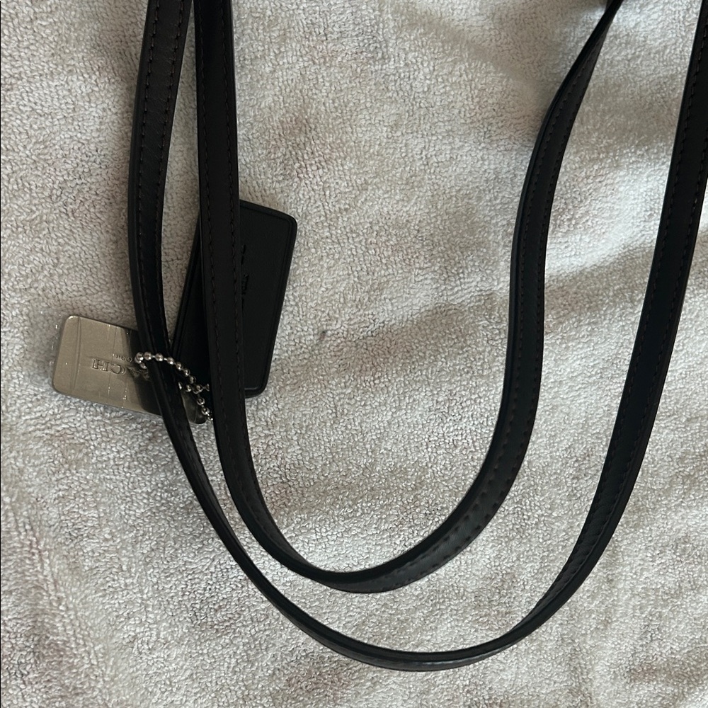 Coach Brown Signature Canvas Tote with Dark Trim and Pouch - Picture 8 of 15